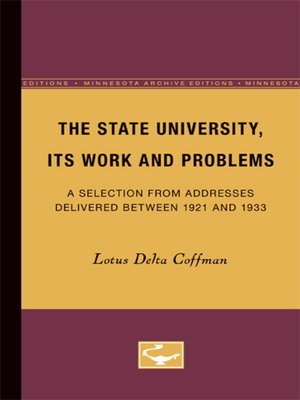 cover image of The State University, Its Work and Problems